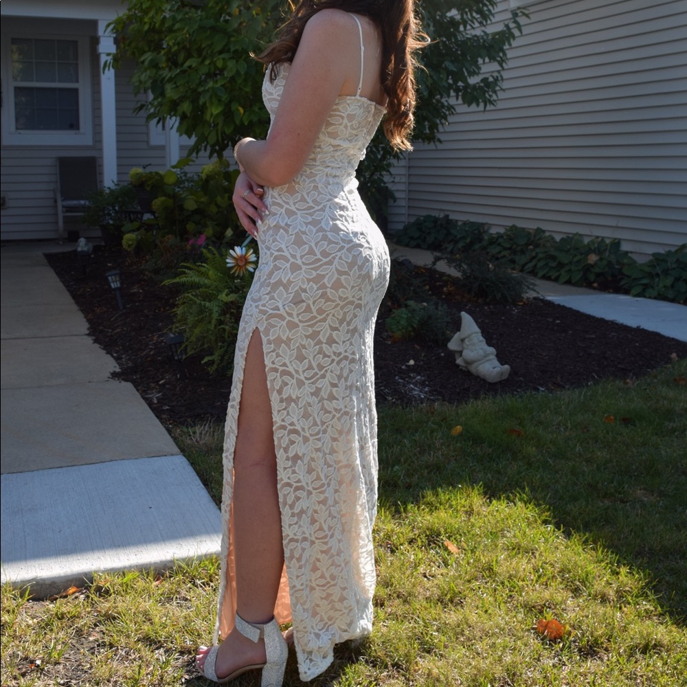 Floral White sparkly Dress
